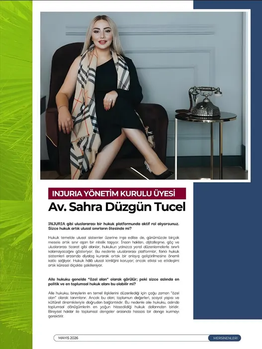 Mersin’in Enleri — INJURIA Board Member Sahra Düzgün Tucel